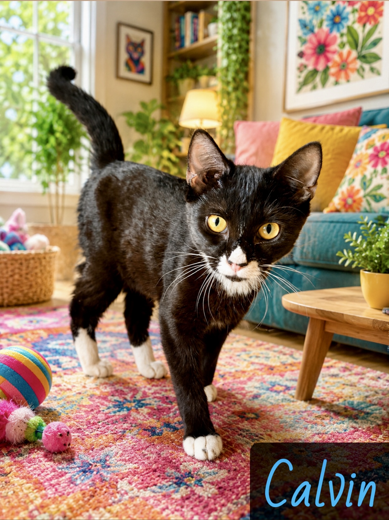 black white tabby